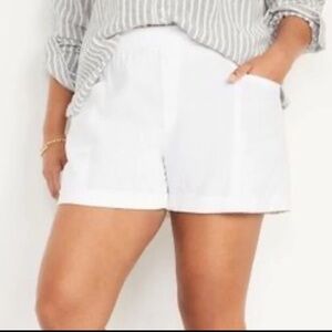 Old Navy White Linen-Blend Shorts – Size Large